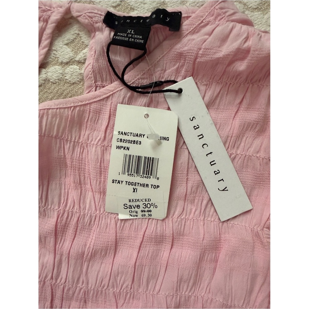 NWT Sanctuary Pink Smocked Stay Together Long Sleeve Top XL Barbiecore Fairy - Picture 8 of 9